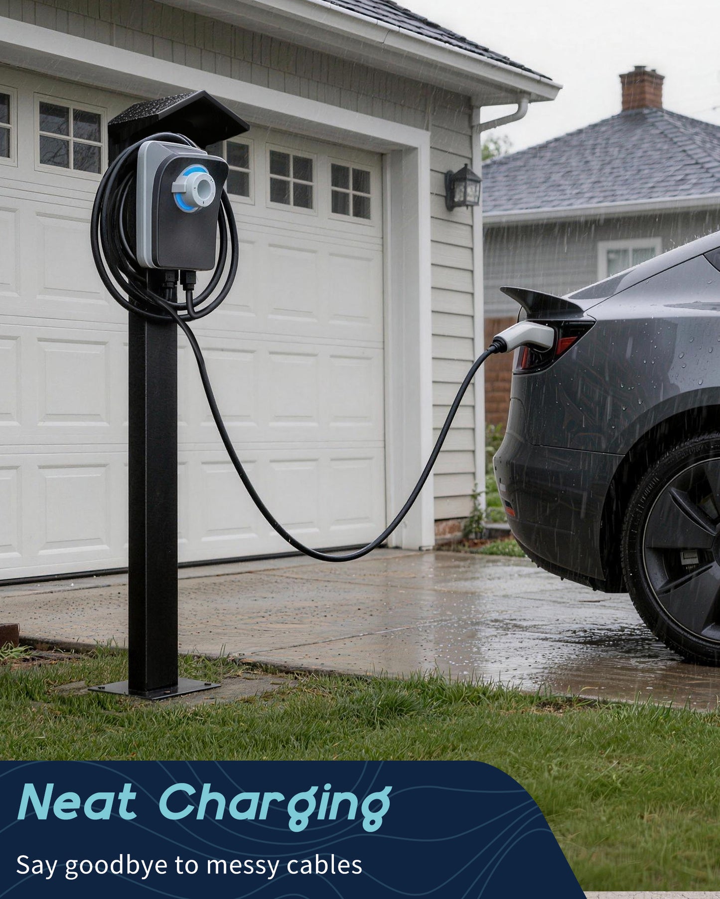 Outdoor EV Charger Pedestal with Cover