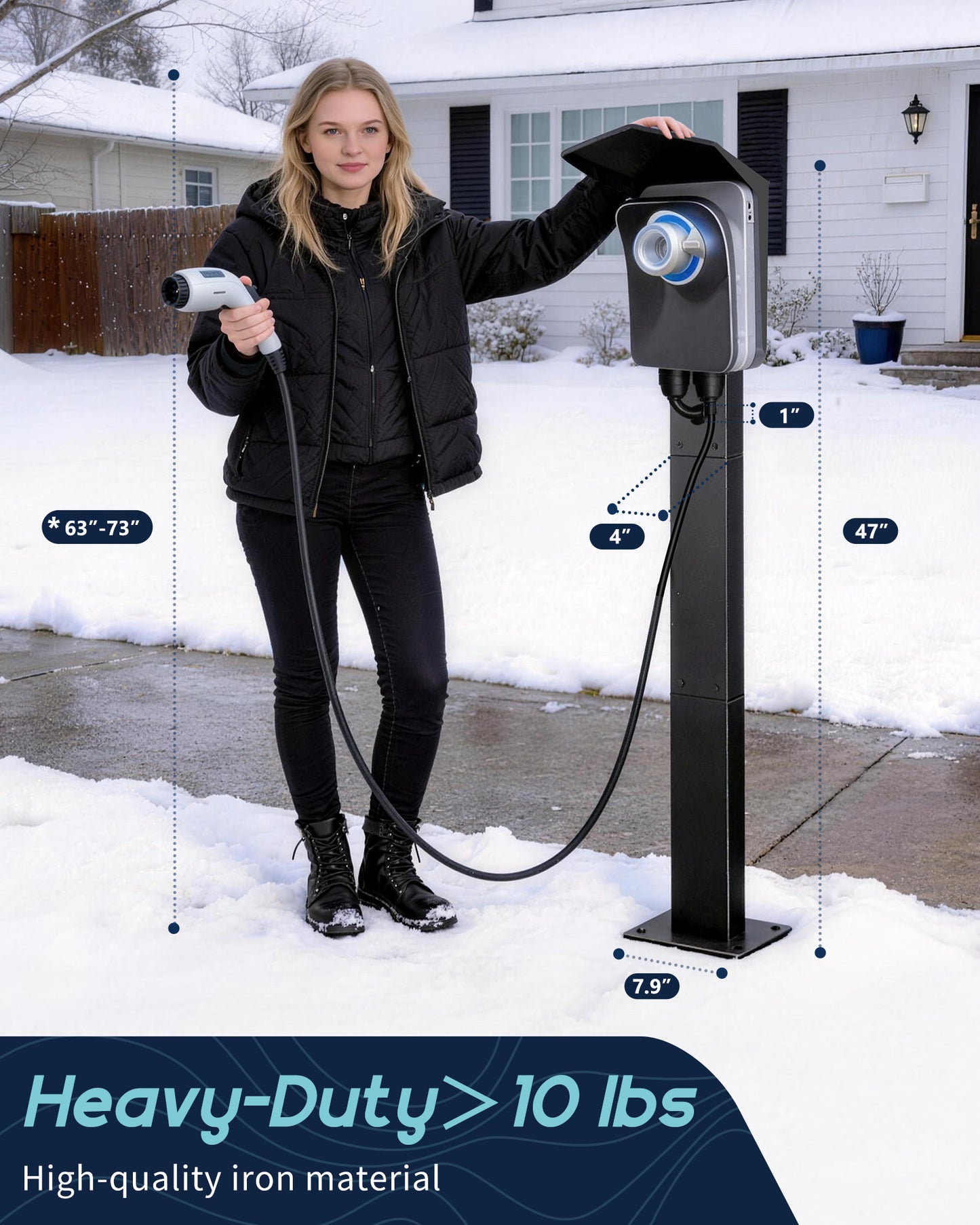 Outdoor EV Charger Pedestal with Cover