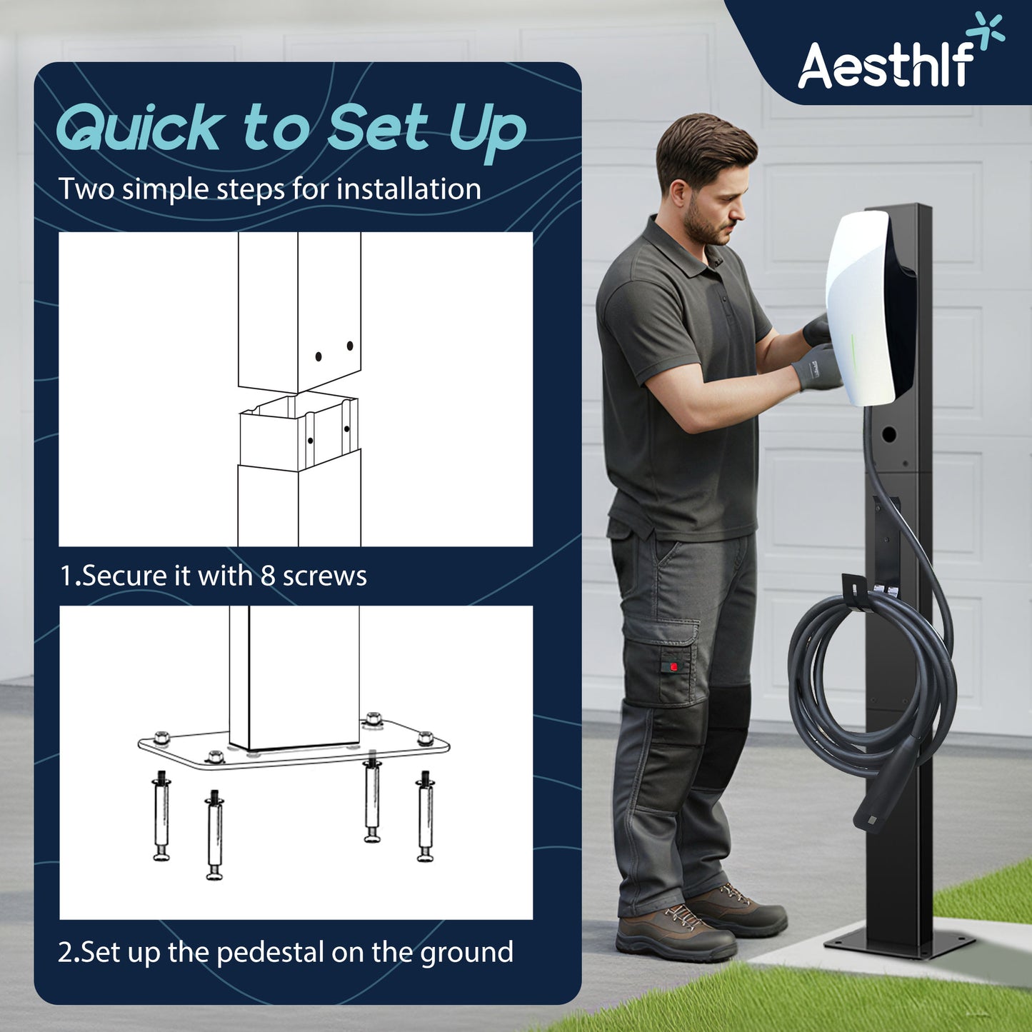 Outdoor EV Charger Station Stand